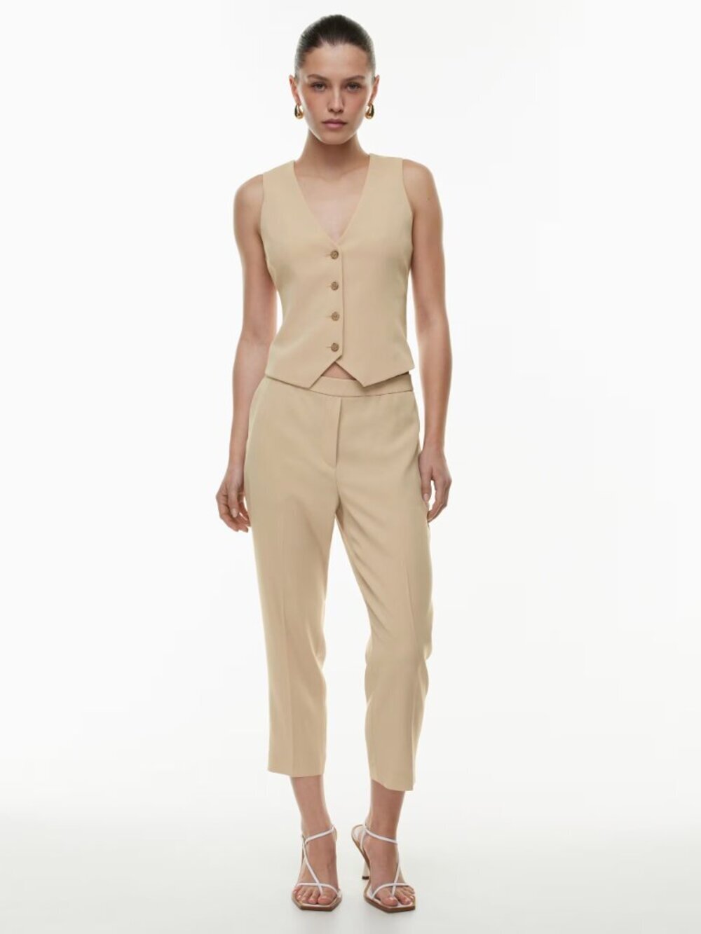 Aritzia BABATON Conan Heather Gold Camel (Re)Essential Trousers Pants, Size 8 - Picture 10 of 13